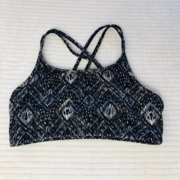 Black & Grey Azteck Print Active Bra SZ XL - Picture 2 of 4